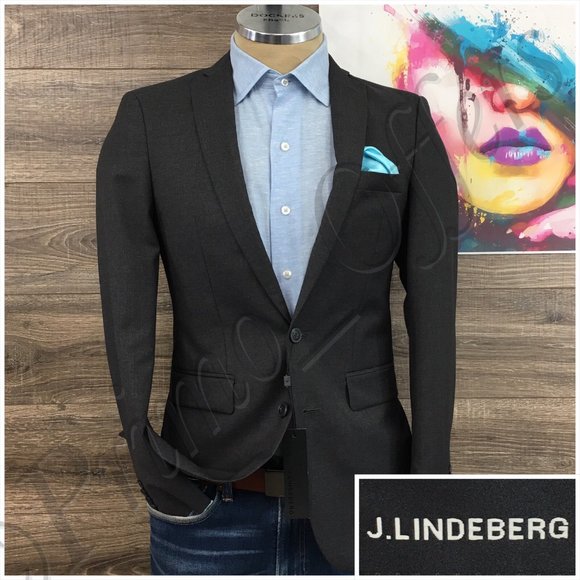 New J Lindeberg Mens Blazer Sport Coat Two Button Casual Jacket 34R Wool Suits‎ - Picture 1 of 13